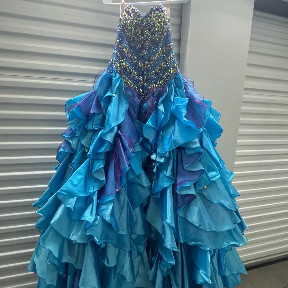 Princess by Mary’s Beaded Ball Gown – Size 8 – Blue/Purple – New With Tags - Picture 6 of 13